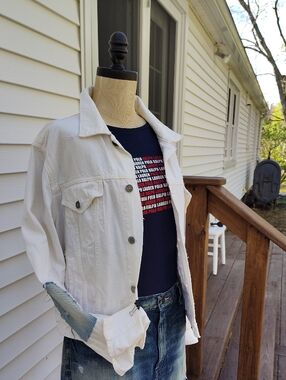 Polo Ralph Lauren Distressed White Denim Jacket